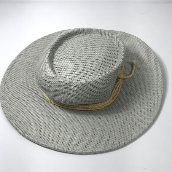 NWT Anthropologie Rowan Trimmed Boater Straw Hat Ivory Summer Sun Vacation - Picture 1 of 10